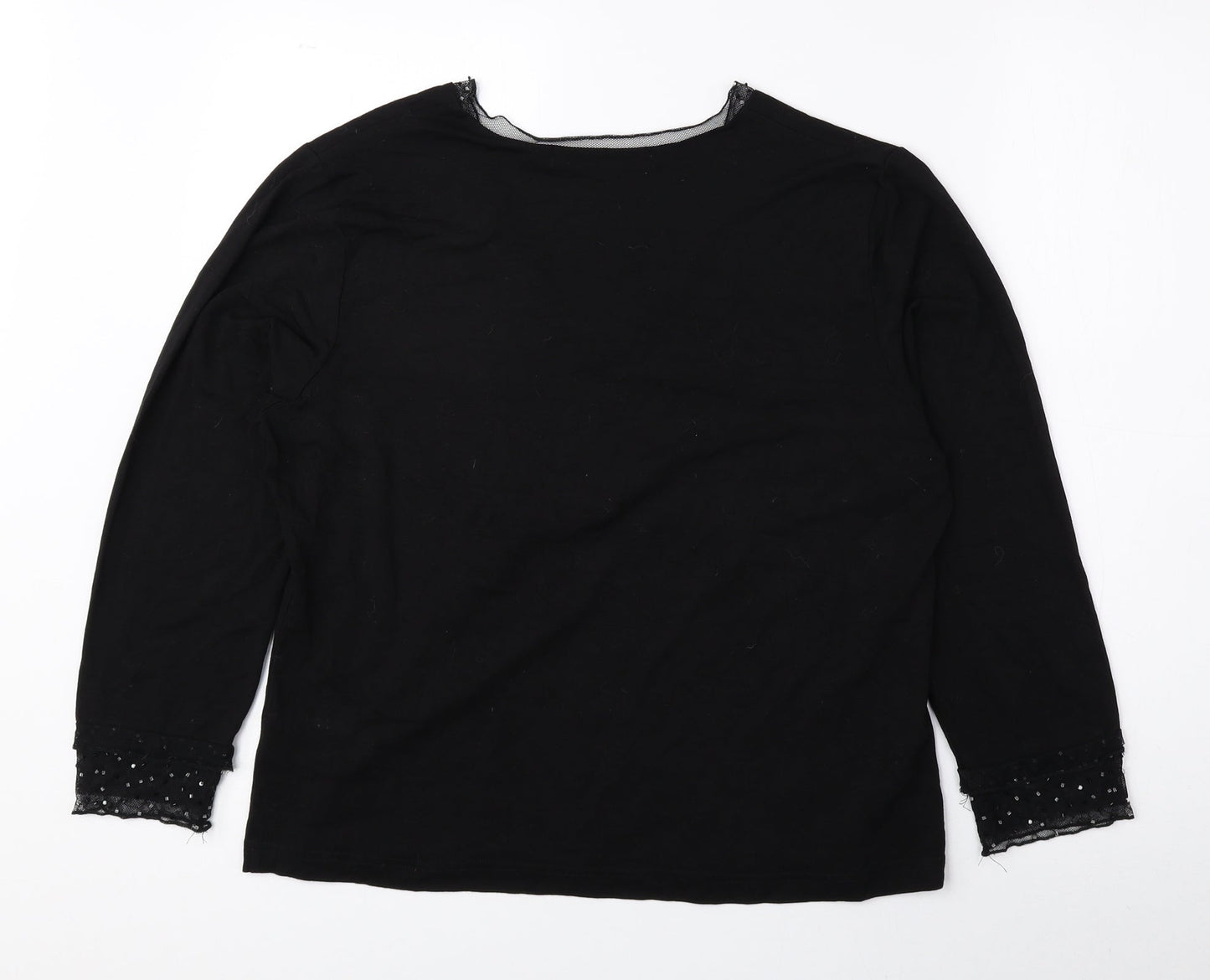 Tigi Wear Womens Black Viscose Basic Blouse Size 16 V-Neck