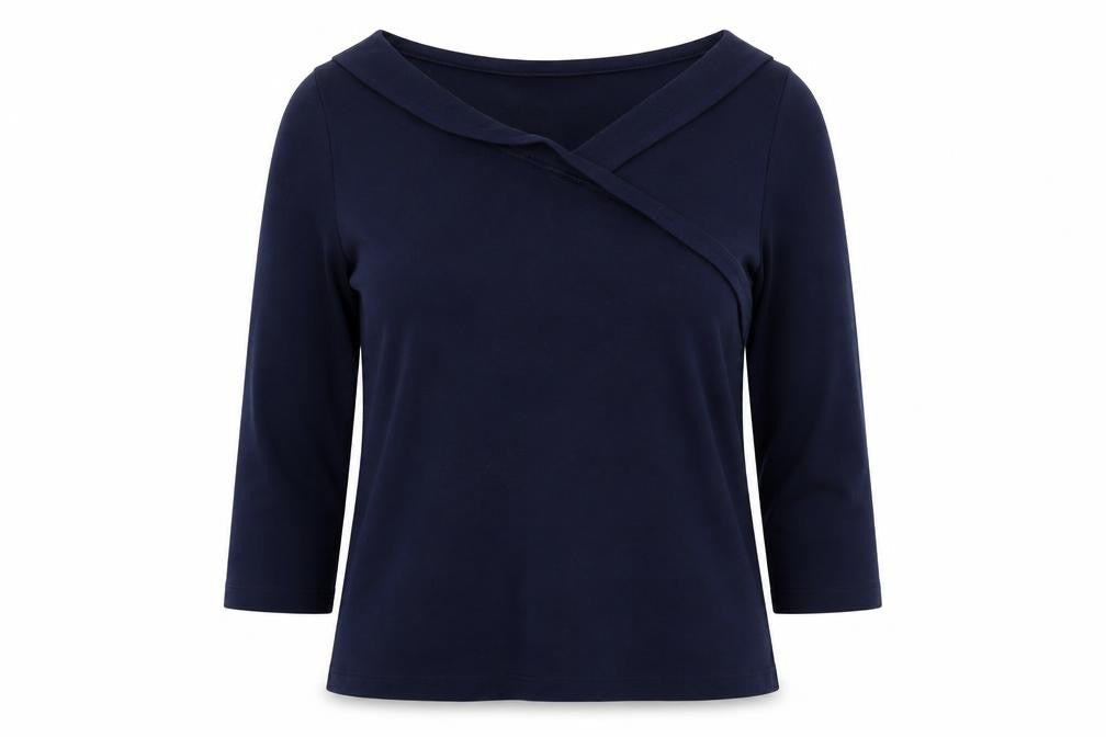 Marks and Spencer Womens Blue Viscose Basic Blouse Size 10 V-Neck