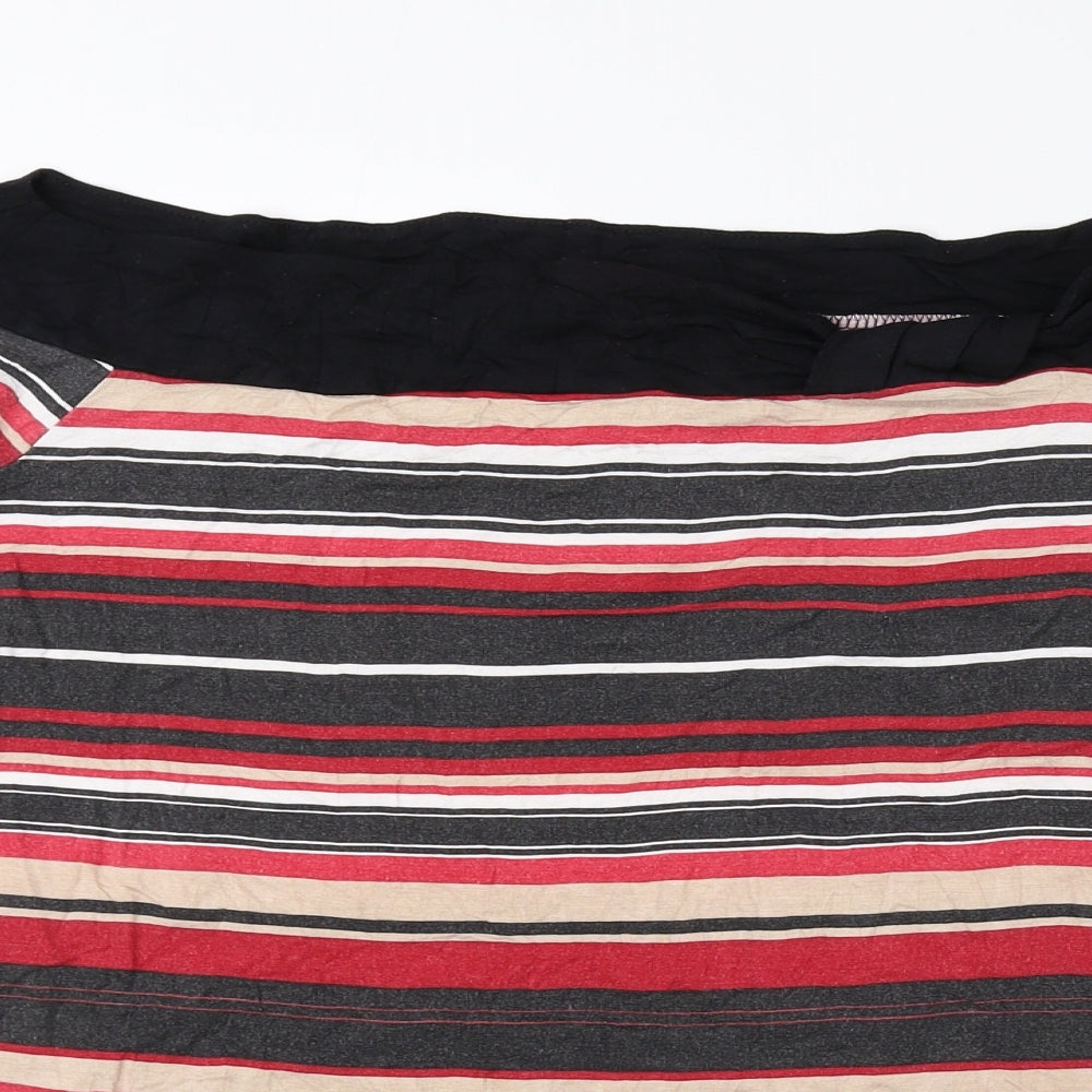 BHS Womens Multicoloured Striped Viscose Basic Blouse Size 22 Off the Shoulder