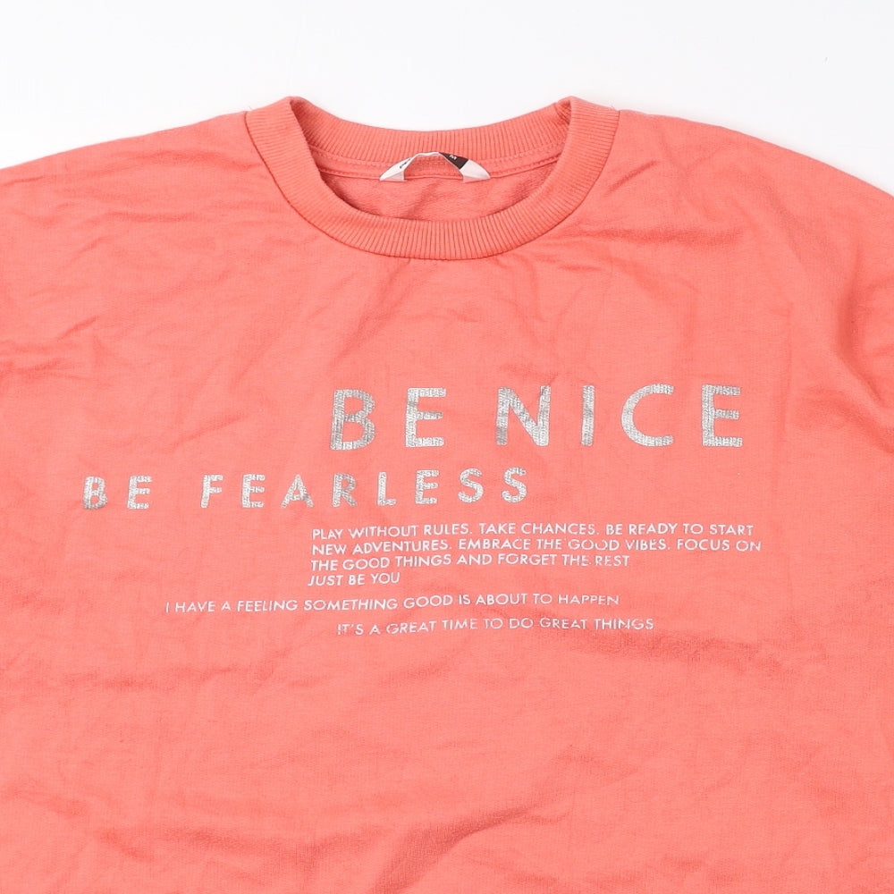 PEP&CO Womens Pink Cotton Pullover Sweatshirt Size M Pullover