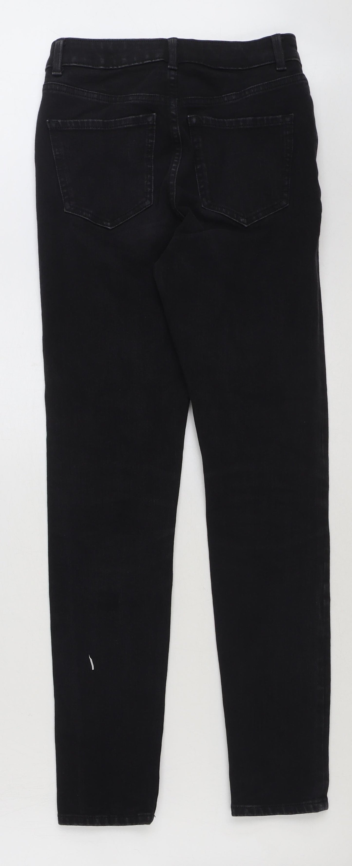 Marks and Spencer Womens Black Cotton Skinny Jeans Size 8 L31 in Regular Button