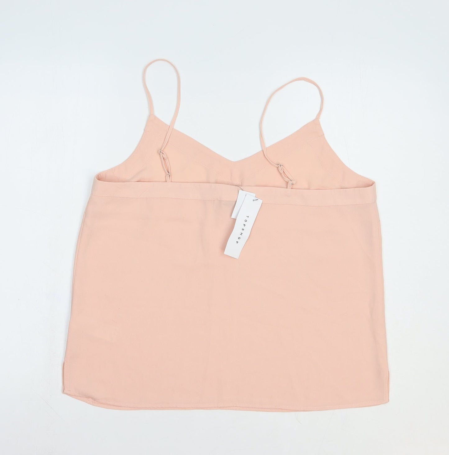 Topshop Womens Pink Polyester Camisole Blouse Size 14 V-Neck