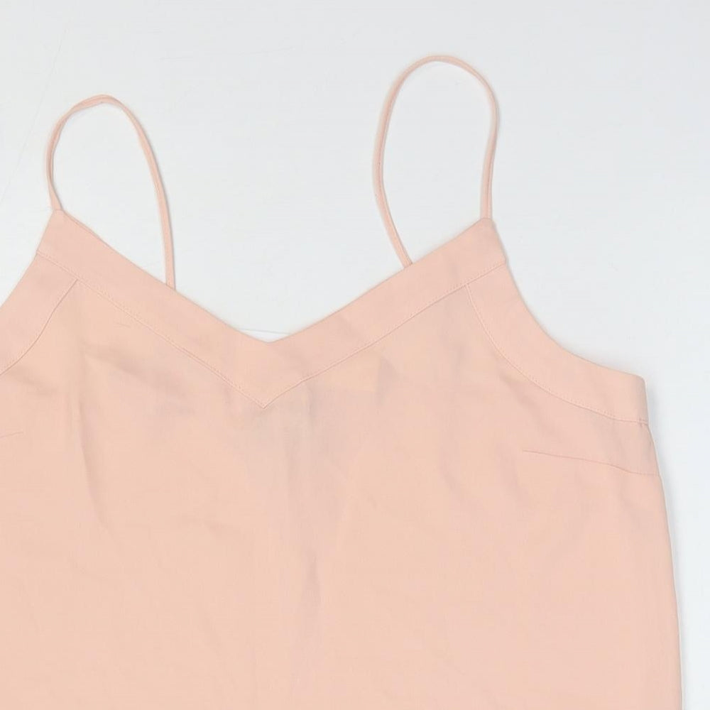 Topshop Womens Pink Polyester Camisole Blouse Size 14 V-Neck