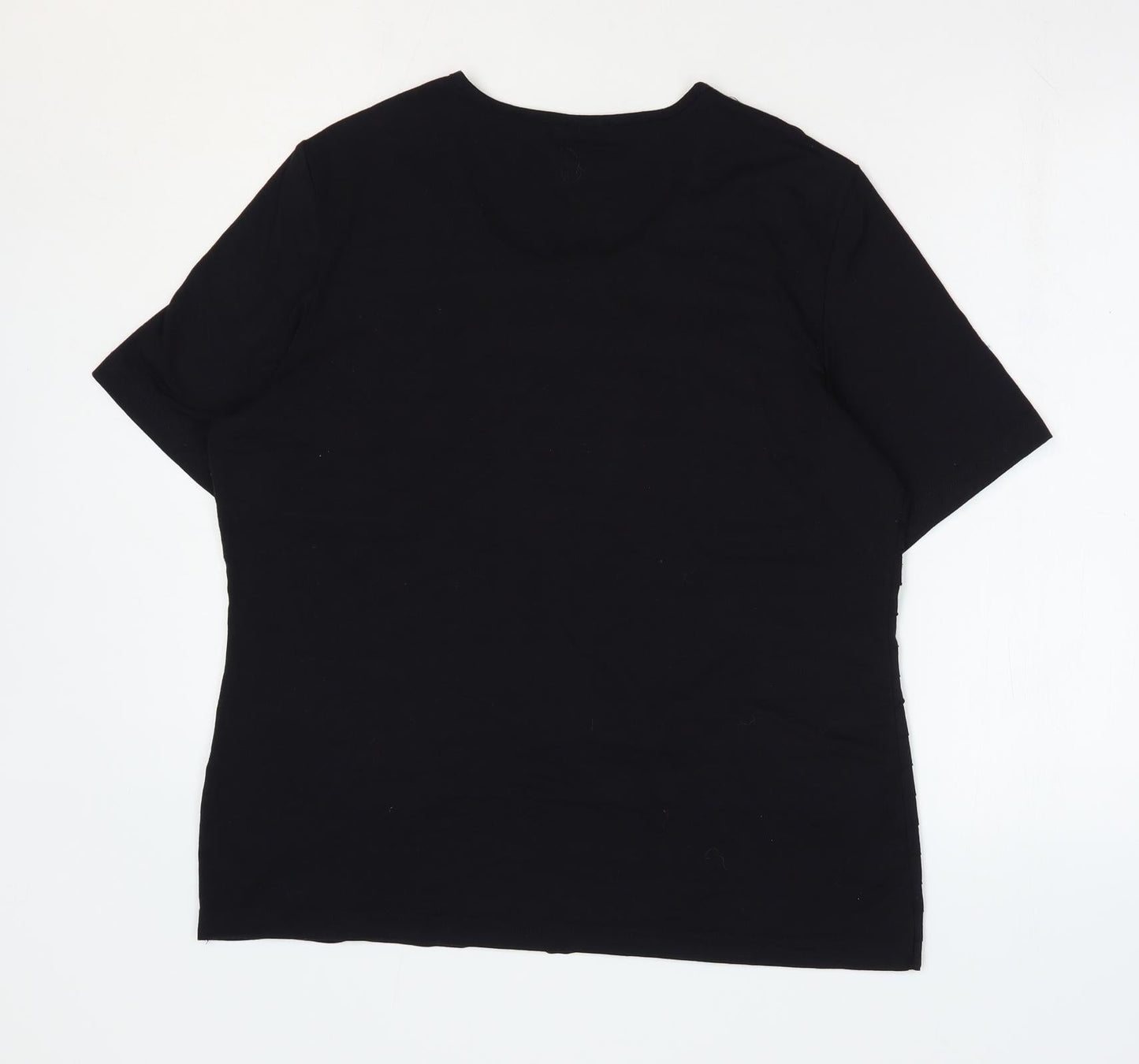 Gerry Weber Womens Black Viscose Basic T-Shirt Size 18 Scoop Neck