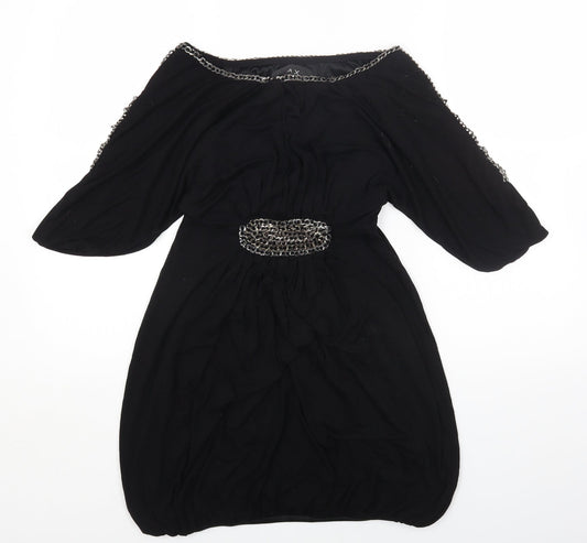 AX Paris Womens Black Viscose Fit & Flare Size S Off the Shoulder Pullover