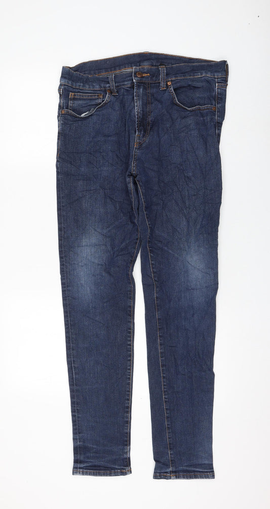 H&M Womens Blue Cotton Skinny Jeans Size 34 in L31 in Regular Zip