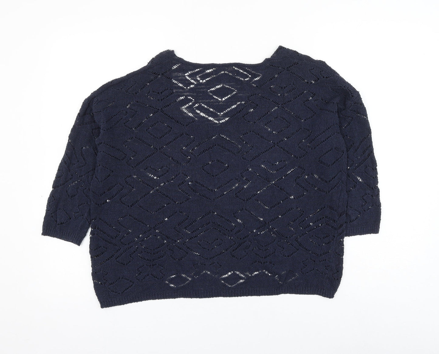 NEXT Womens Blue V-Neck Cotton Pullover Jumper Size 10