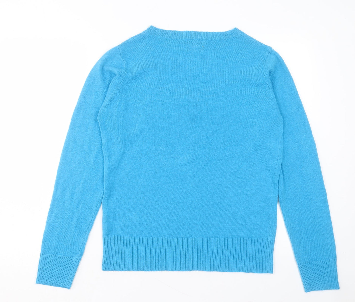 Sarah Hamilton Womens Blue Scoop Neck Acrylic Pullover Jumper Size XL