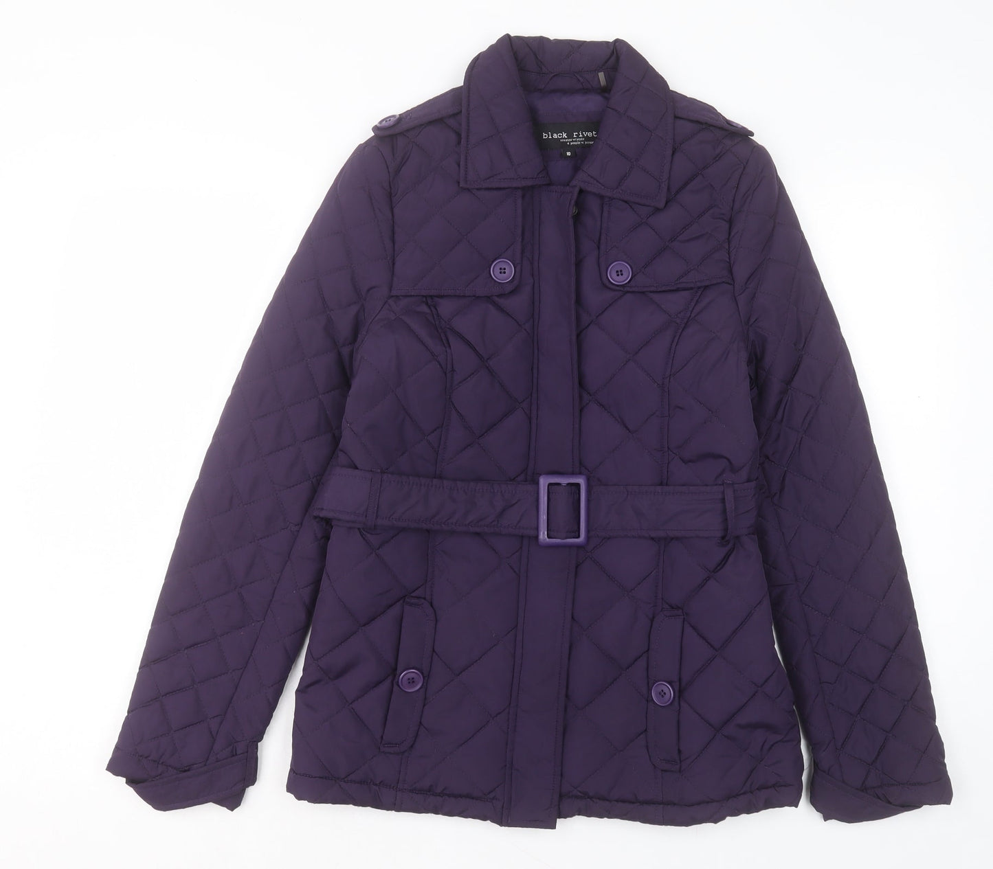 Black Rivet Womens Purple Jacket Size 10 Zip
