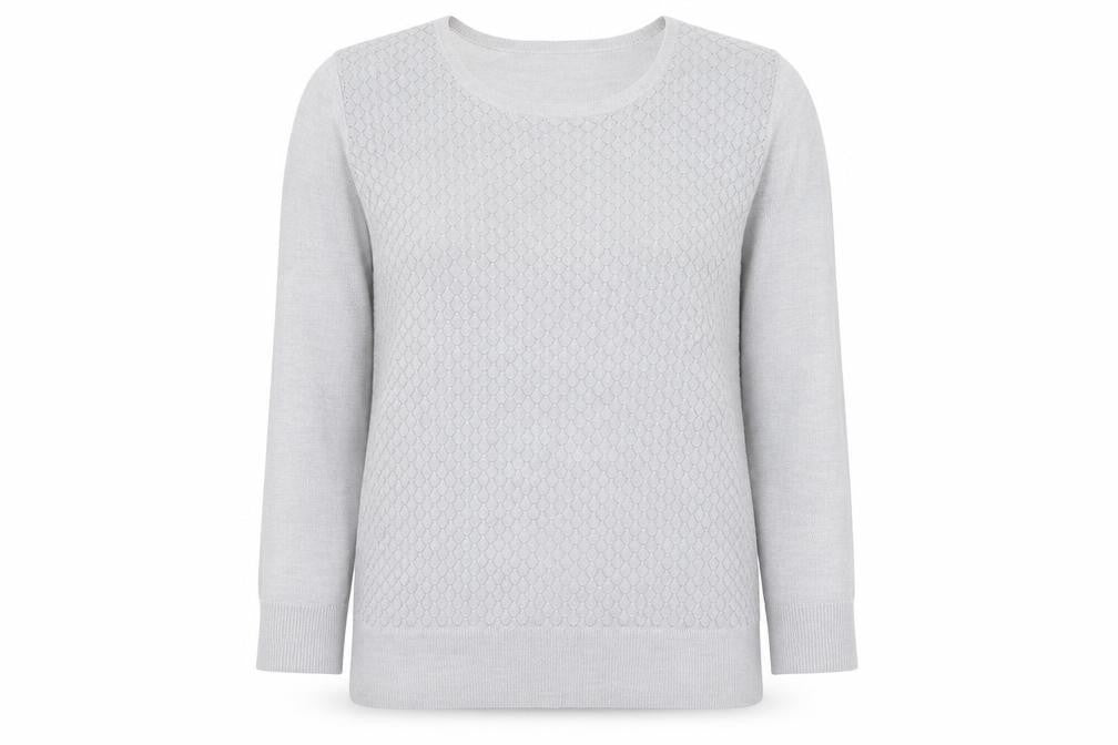 Per Una Womens Grey Crew Neck Acrylic Pullover Jumper Size 14