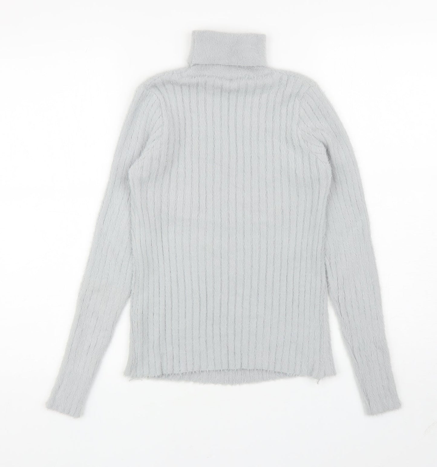 QED London Womens Grey Roll Neck Polyester Pullover Jumper Size M