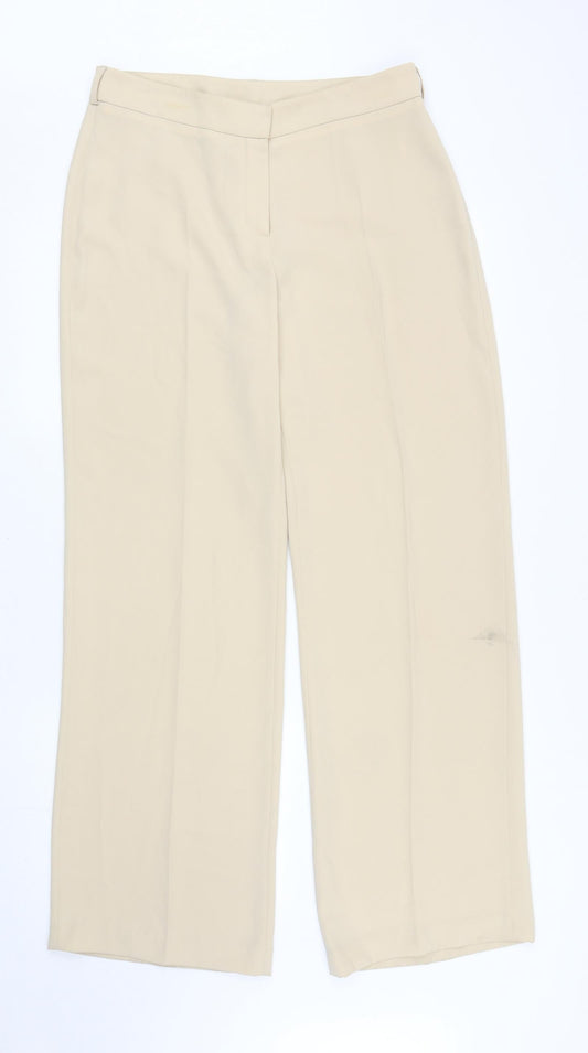 Principles Womens Beige Polyester Dress Pants Trousers Size 12 L30.5 in Regular Zip