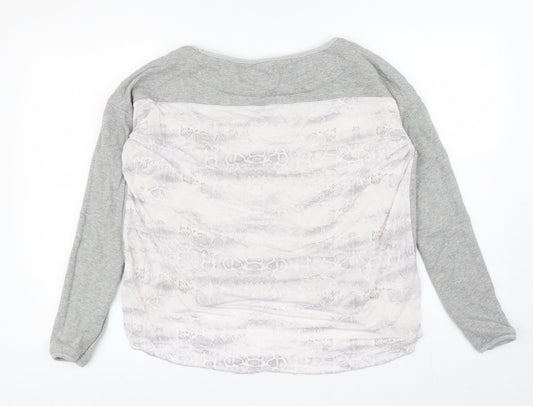 Twisted Muse Womens Grey Animal Print Cotton Pullover Sweatshirt Size S Pullover - Snake Print