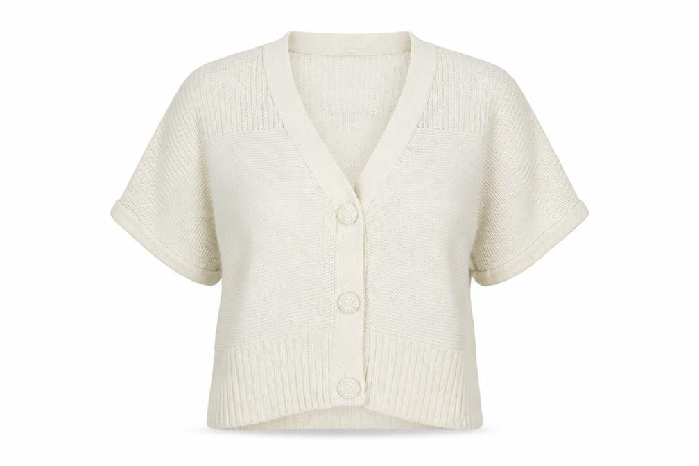Wallis Womens White V-Neck Cotton Cardigan Jumper Size XL