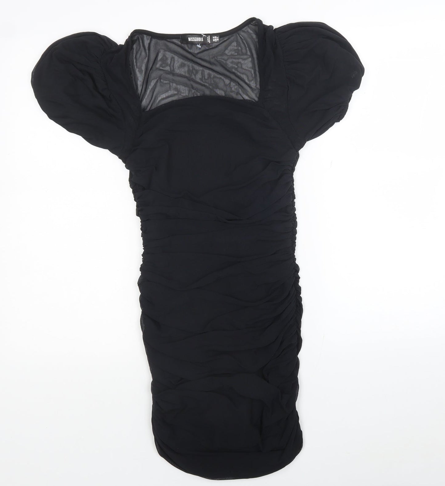 Missguided Womens Black Polyester Mini Size 10 Square Neck Pullover
