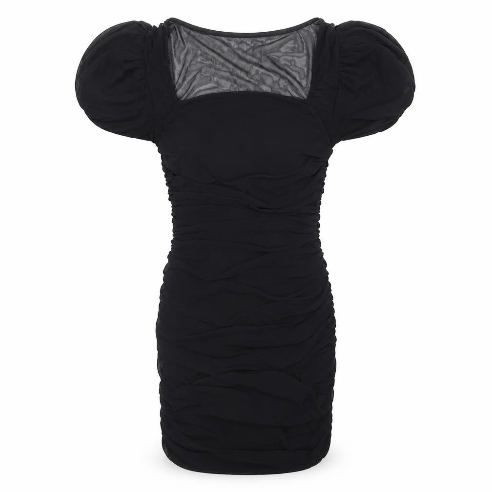 Missguided Womens Black Polyester Mini Size 10 Square Neck Pullover