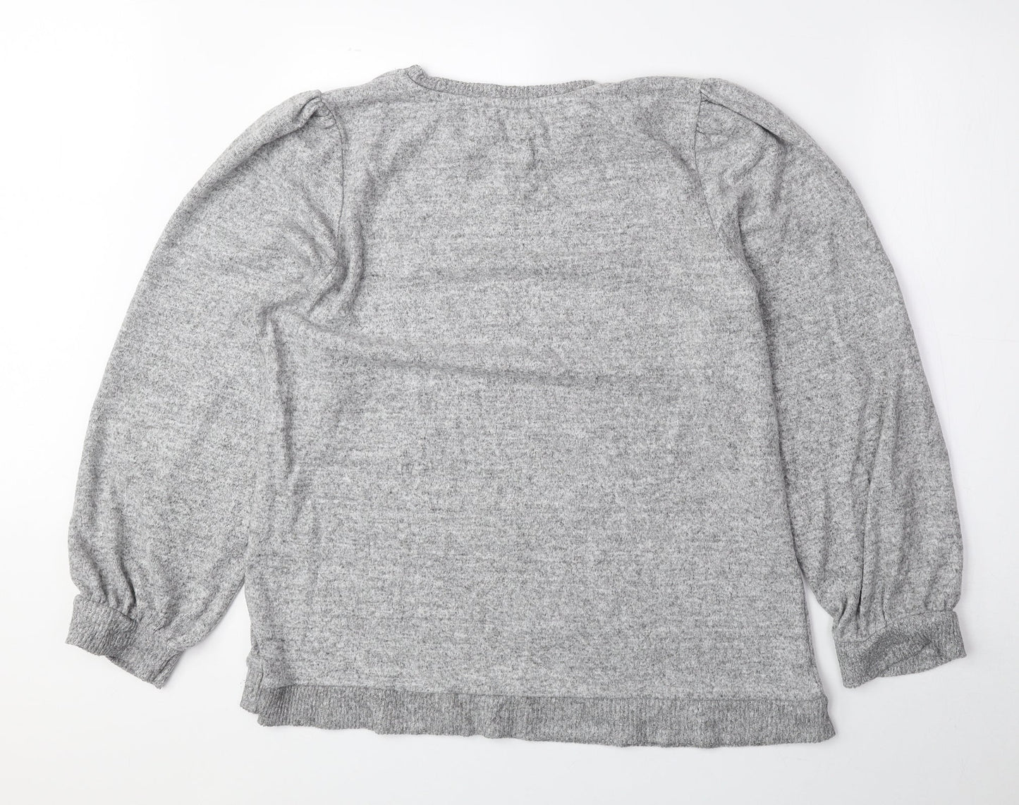 Papaya Womens Grey Round Neck Viscose Pullover Jumper Size 16
