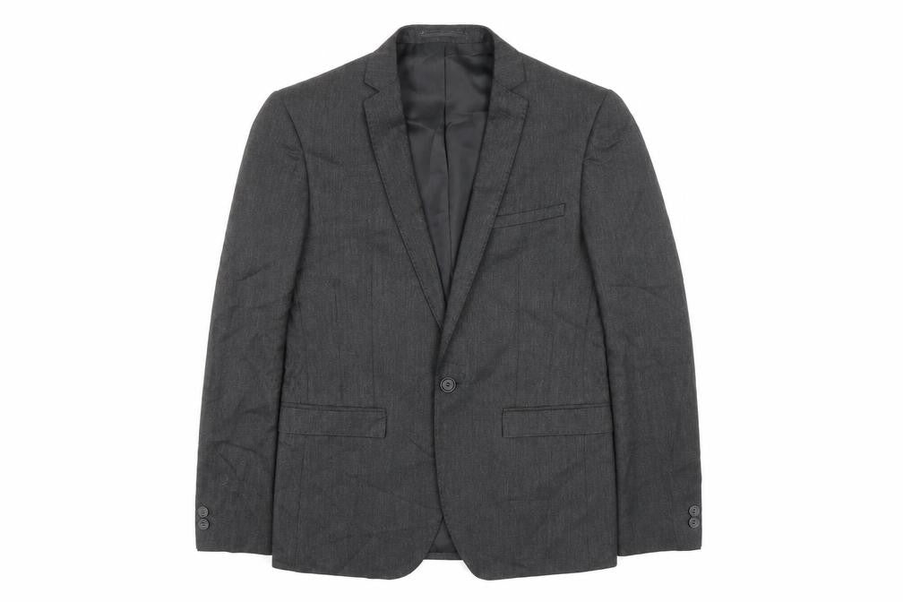 Mens 36 Chest Regular Moss London Grey One-Button