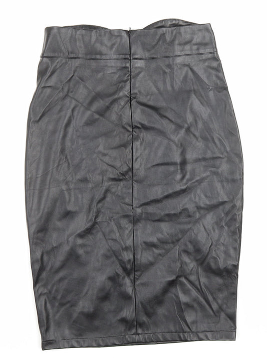 Vera and Lucy Womens Black Polyester Straight & Pencil Skirt Size XL Zip