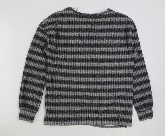 Matalan Womens Grey Polyester Pullover Sweatshirt Size 12 Pullover