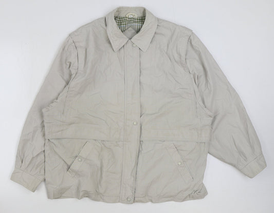 Telemac Womens Beige Rain Coat Coat Size 18 Zip