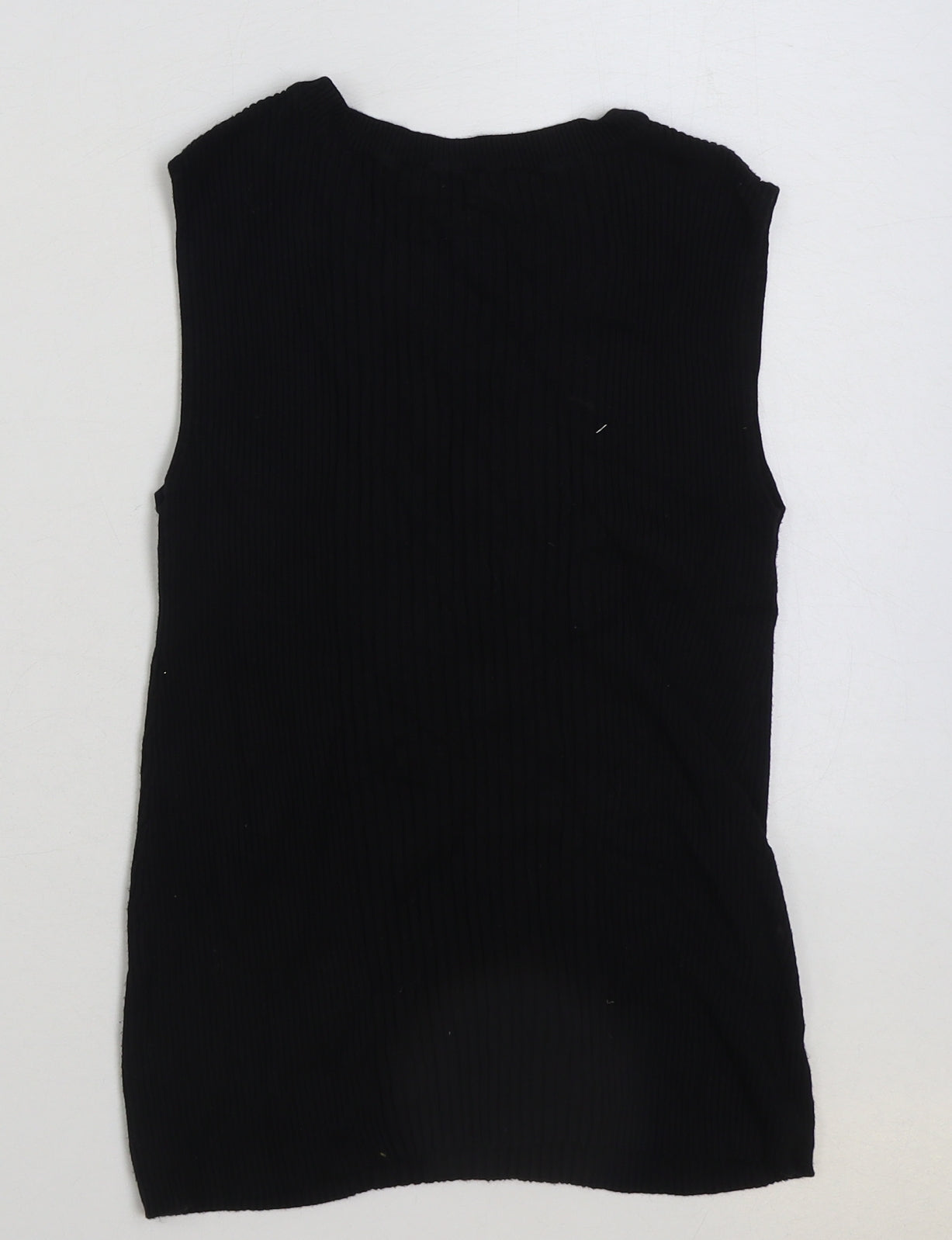 Dorothy Perkins Womens Black Polyester Basic Tank Size 10 Round Neck