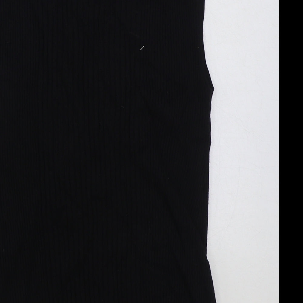 Dorothy Perkins Womens Black Polyester Basic Tank Size 10 Round Neck