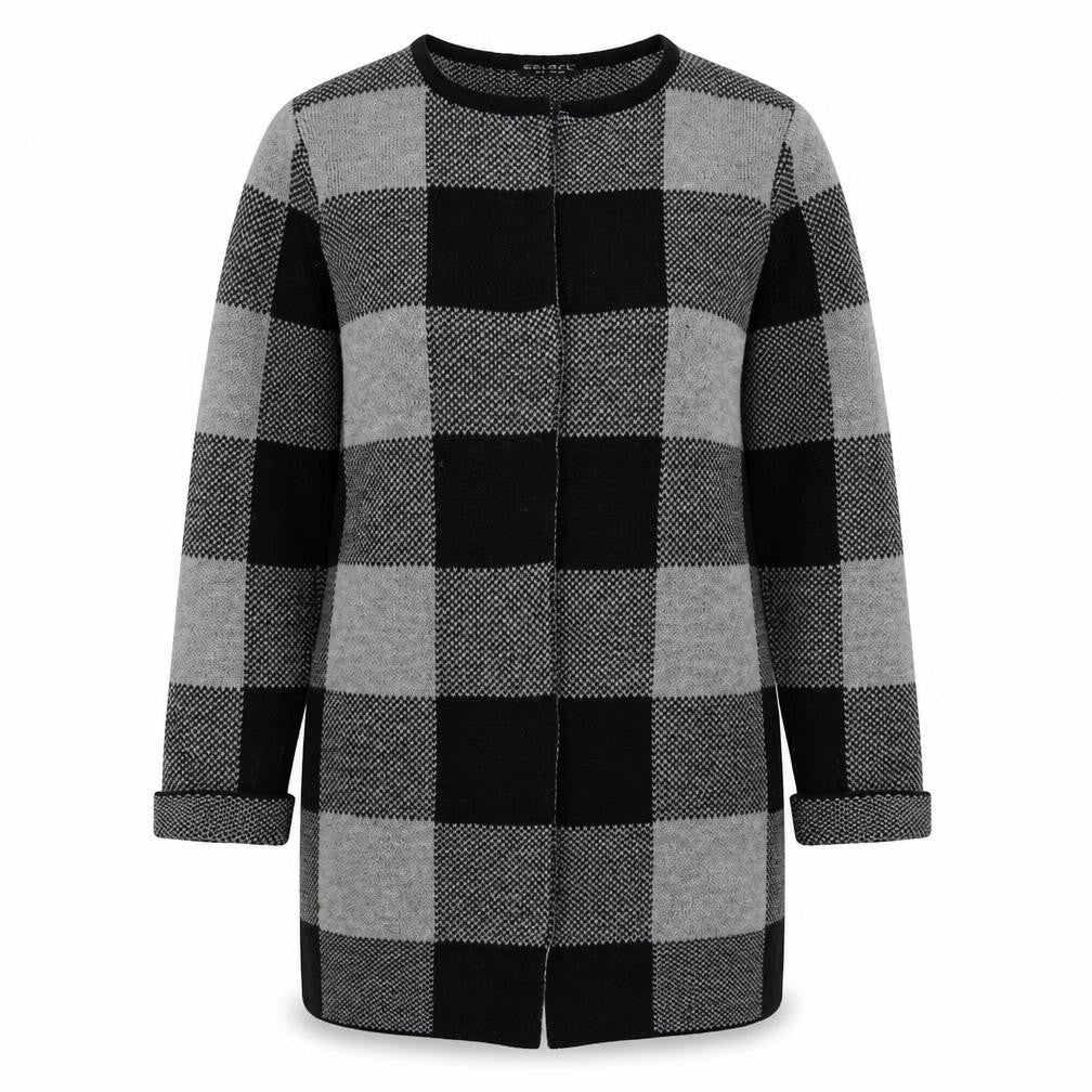 Select Womens Multicoloured V-Neck Check Acrylic Cardigan Jumper Size 16