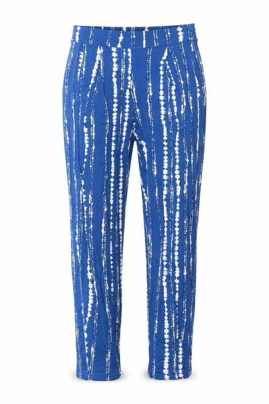 Marks and Spencer Womens Blue Striped Polyester Capri Leggings Size 6 L28 in