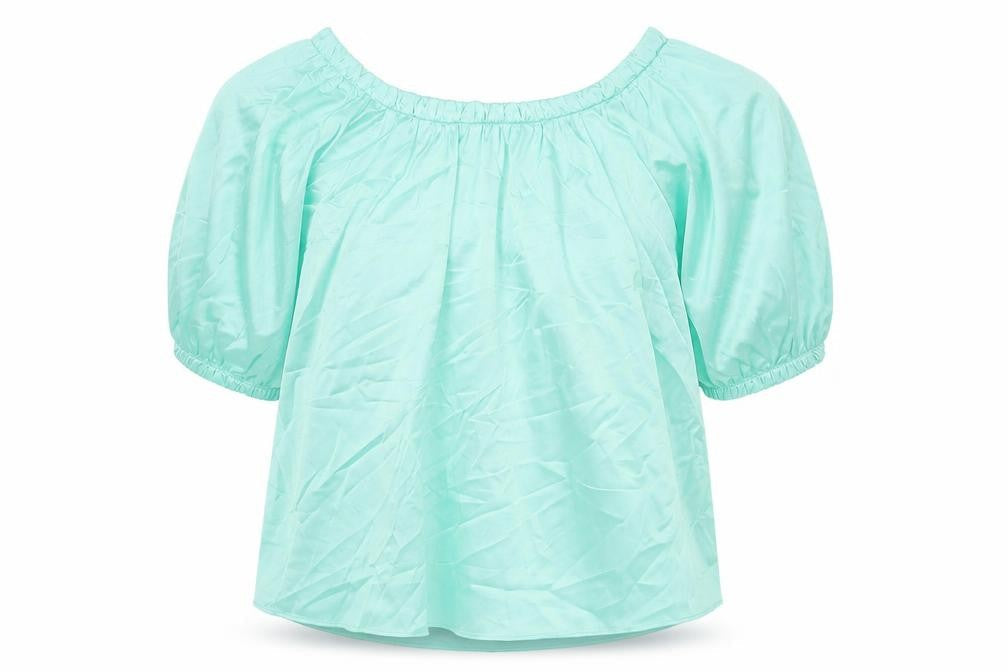 Marks and Spencer Womens Green Polyester Basic T-Shirt Size 12 Round Neck