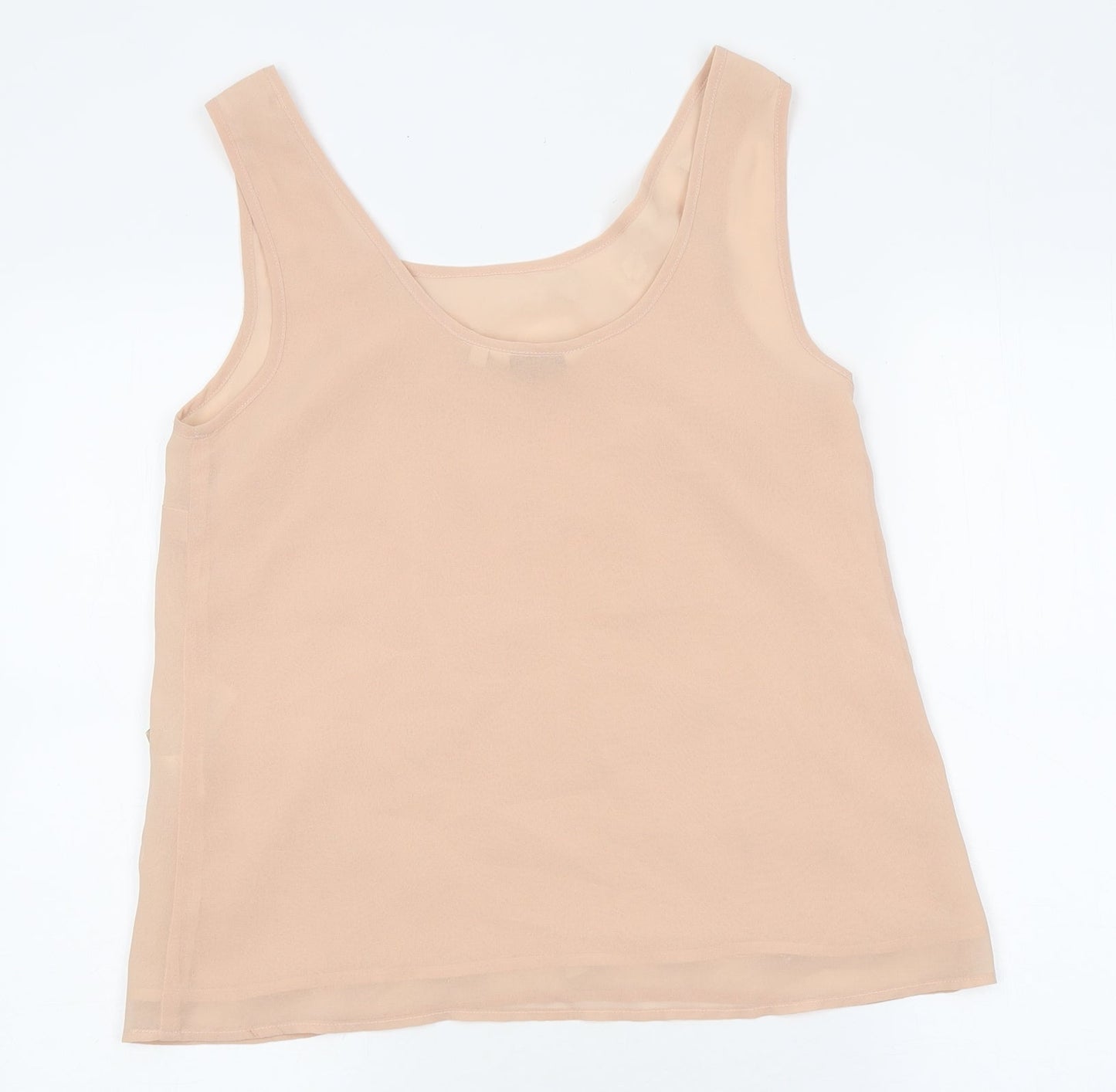 New Look Womens Beige Polyester Jersey Tank Size 8 Round Neck