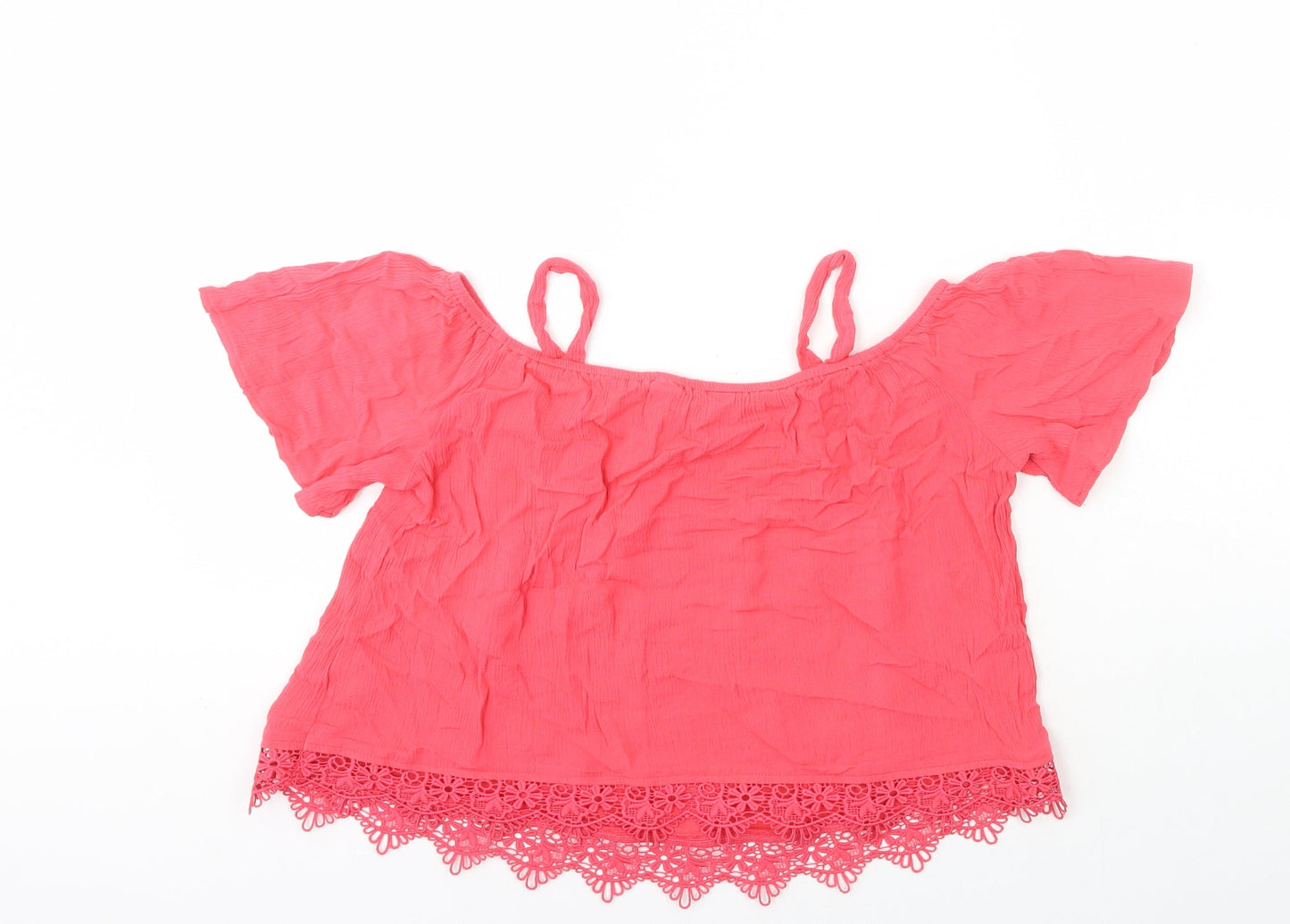 Buffalo by David Bitton Girls Pink Vinyl Basic Tank Size 12-13 Years Square Neck Pullover
