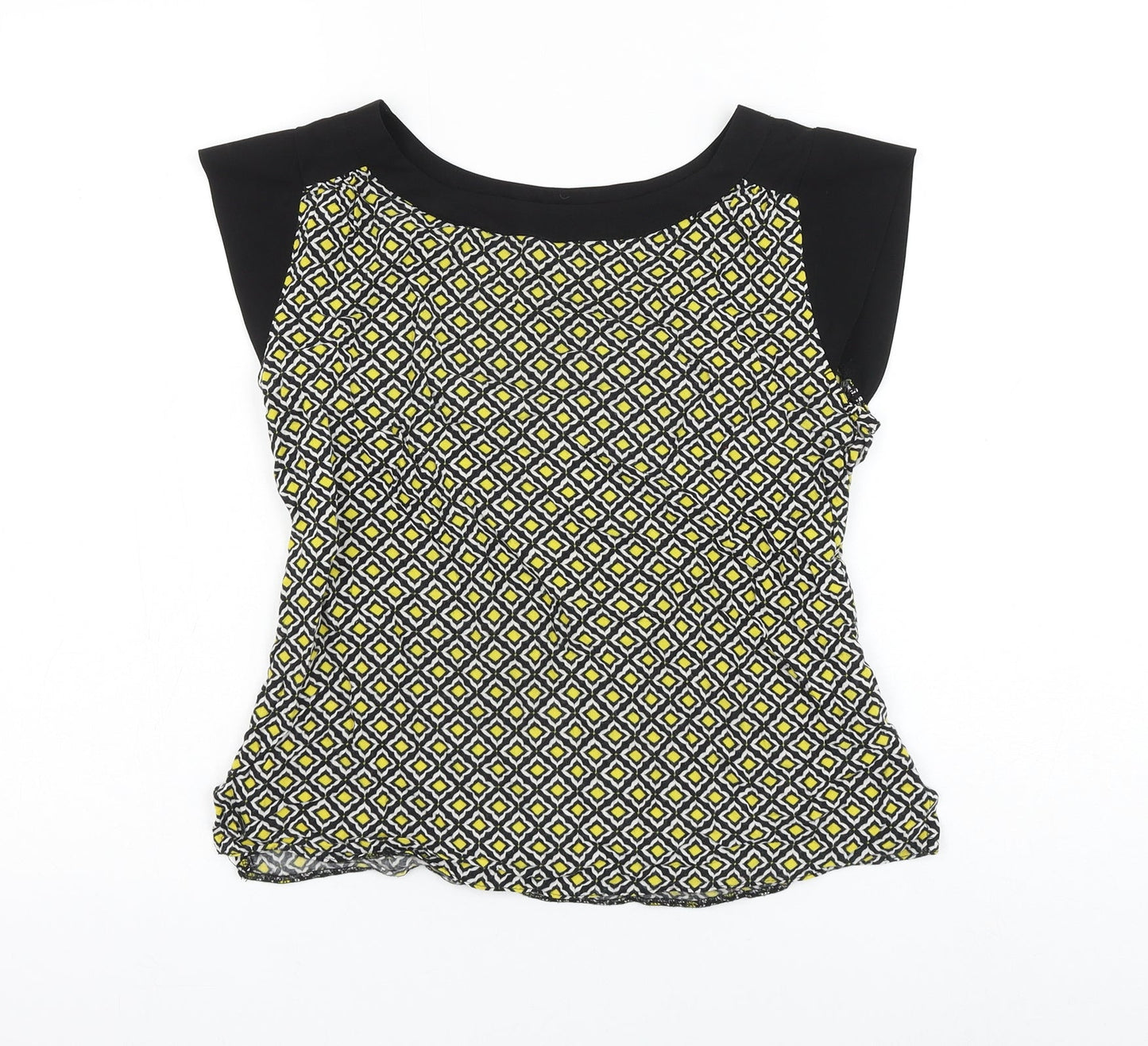 Dorothy Perkins Womens Multicoloured Geometric Viscose Basic Blouse Size 8 Round Neck