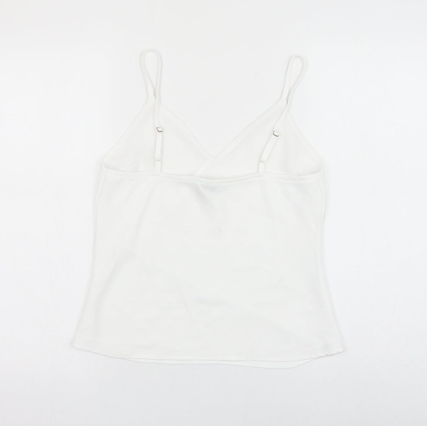 River Island Womens White Polyester Camisole Tank Size 8 V-Neck