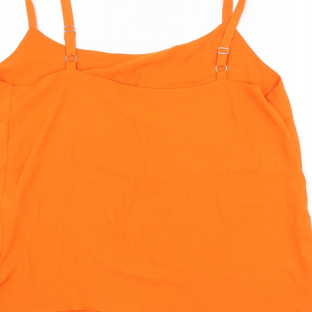 Wallis Womens Orange Polyester Camisole Tank Size 10 Round Neck