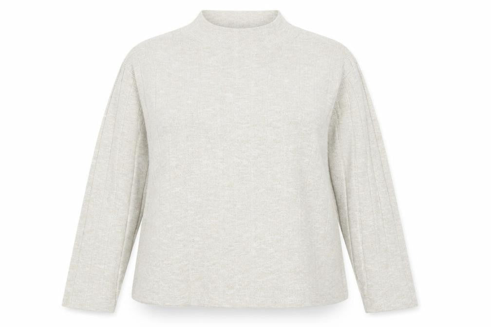 Marks and Spencer Womens Beige Mock Neck Viscose Pullover Jumper Size 18