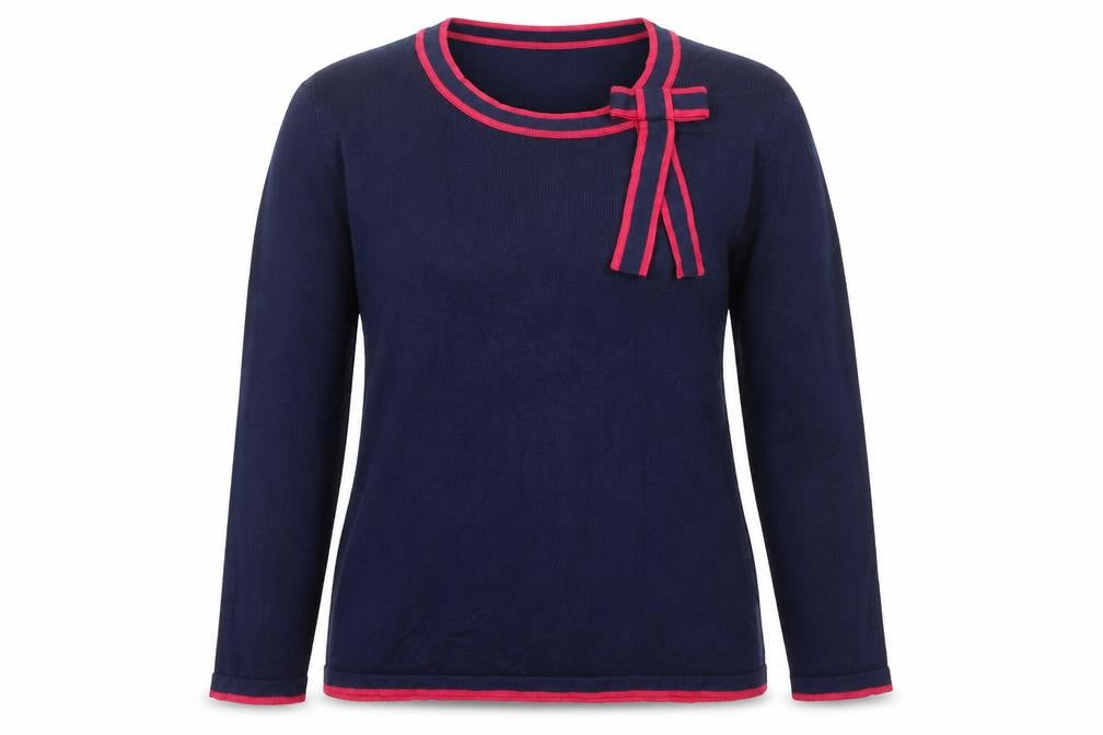 First Avenue Womens Blue Round Neck Viscose Pullover Jumper Size S