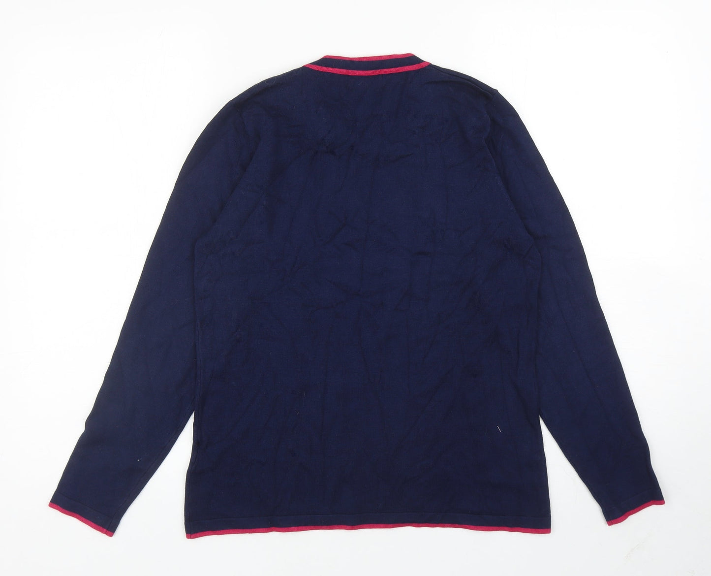 First Avenue Womens Blue Round Neck Viscose Pullover Jumper Size S