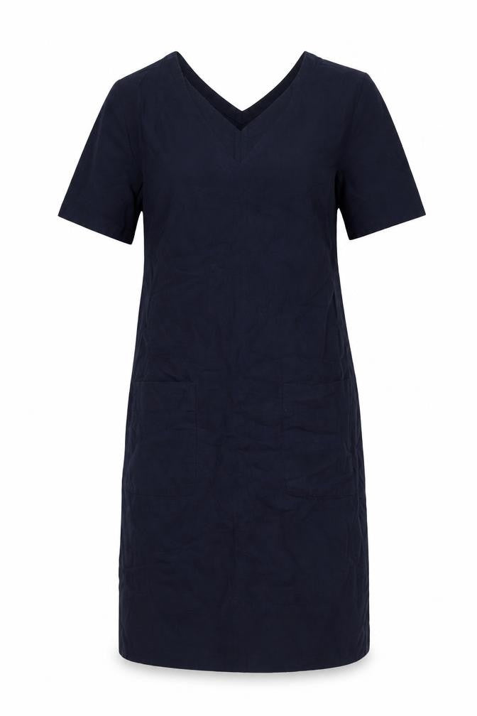 Marks and Spencer Womens Blue Linen A-Line Size 6 V-Neck Pullover