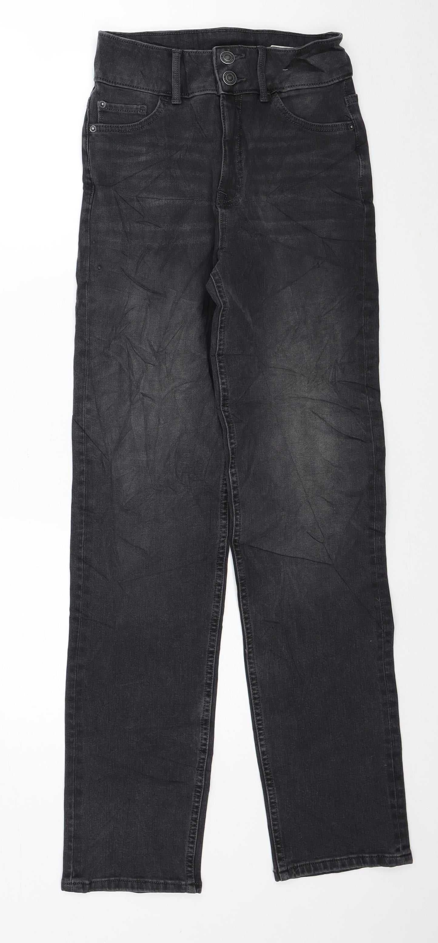 Marks and Spencer Womens Black Cotton Skinny Jeans Size 8 L30 in Regular Button - Sculpt