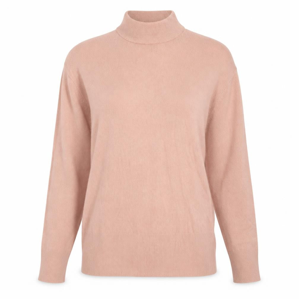 Matalan Womens Pink Mock Neck Acrylic Pullover Jumper Size 8