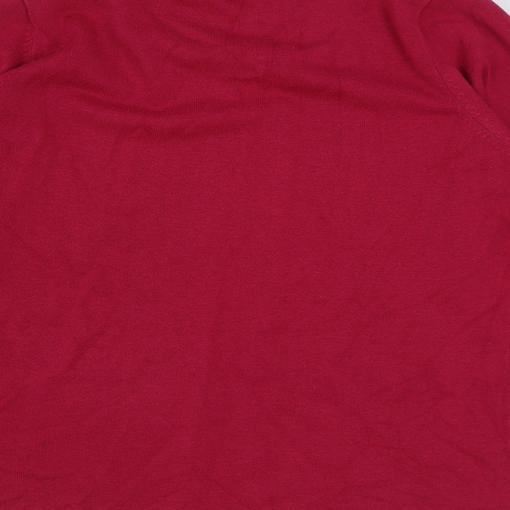 Signature Womens Pink Round Neck Cotton Pullover Jumper Size L