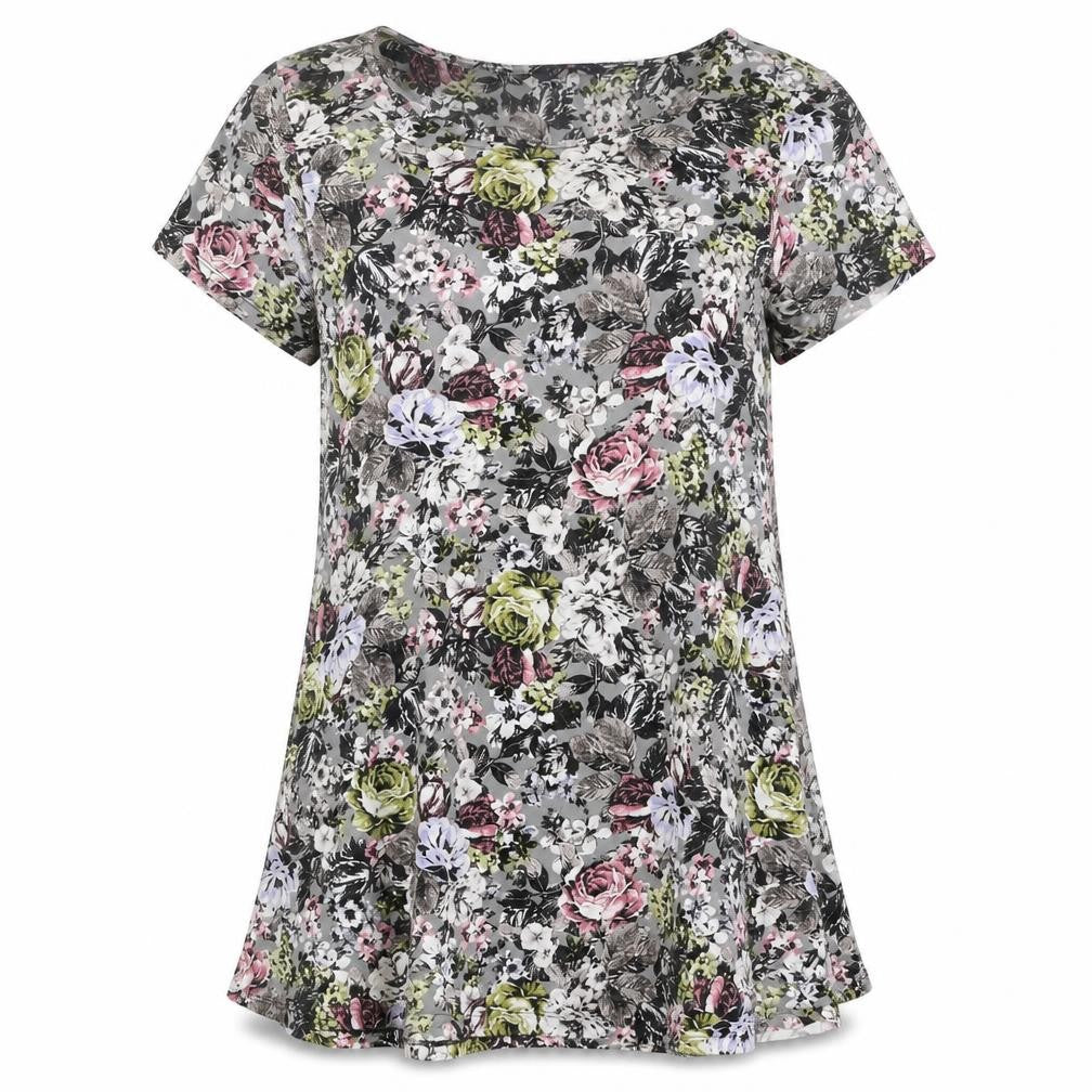 Marks and Spencer Womens Multicoloured Floral Polyester Basic Polo Size 10 Round Neck