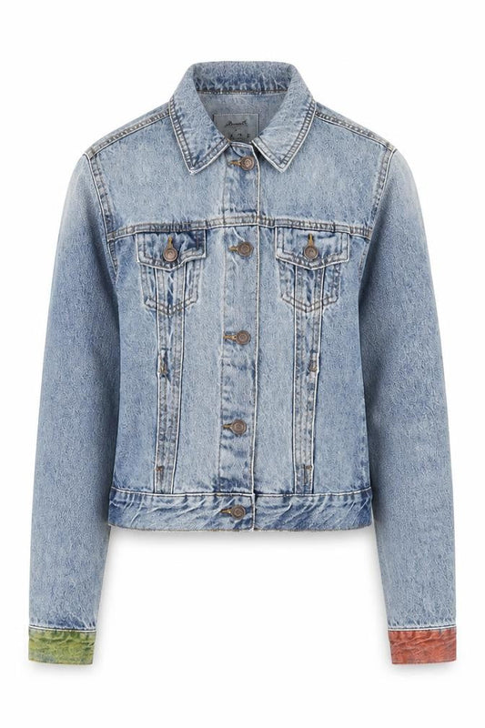 Denim & Co. Womens Blue Jacket Size 4 Button