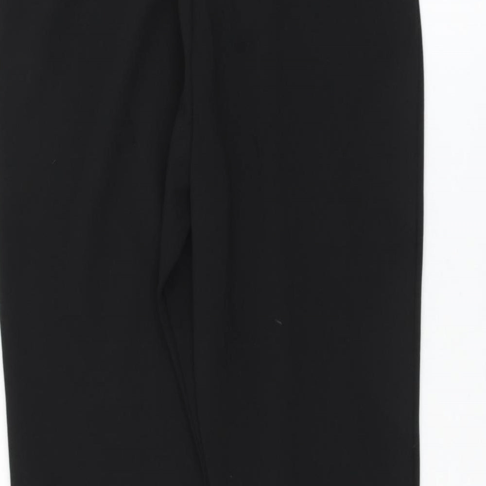 Quiz Womens Black Polyester Cropped Trousers Size 12 L24 in Regular