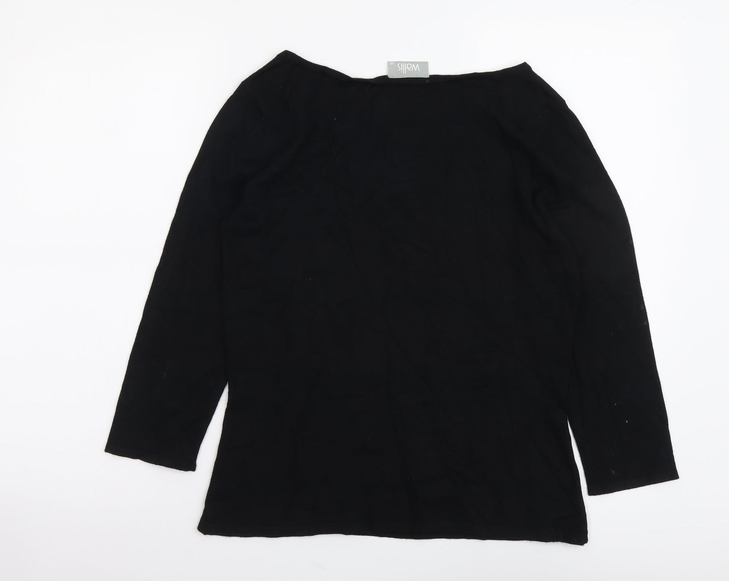 Wallis Womens Black Boat Neck Viscose Pullover Jumper Size 12