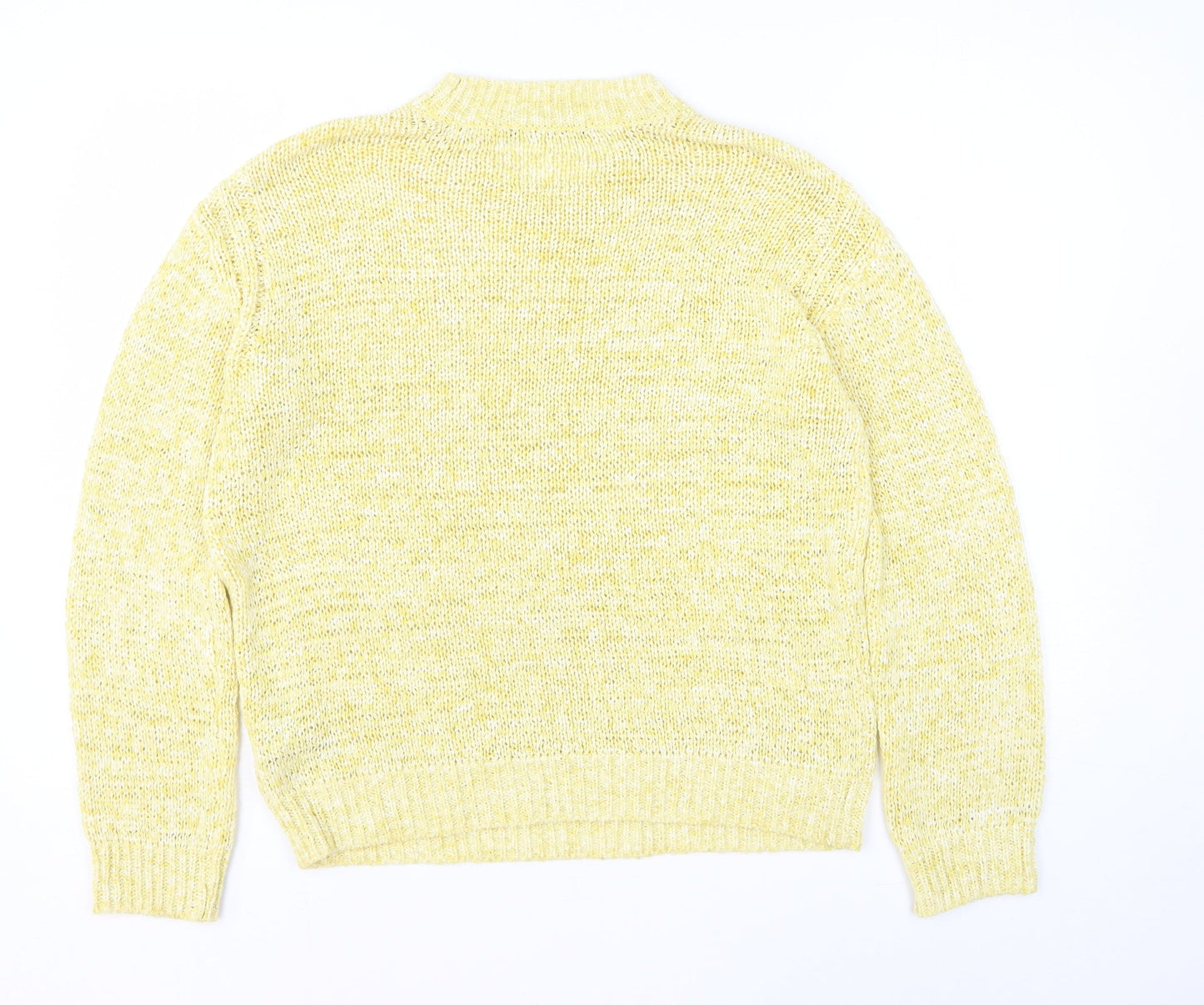 Marks and Spencer Womens Yellow Round Neck Acrylic Pullover Jumper Size S