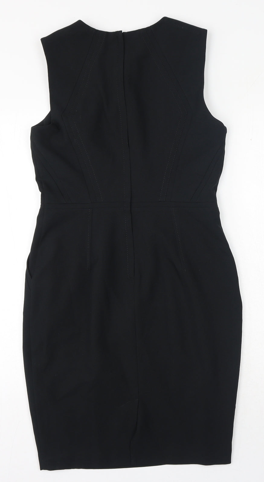 New Look Womens Black Polyester A-Line Size 10 Round Neck Zip