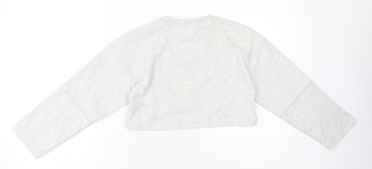 Zara Girls Grey Polyester Pullover Sweatshirt Size 9 Years Pullover