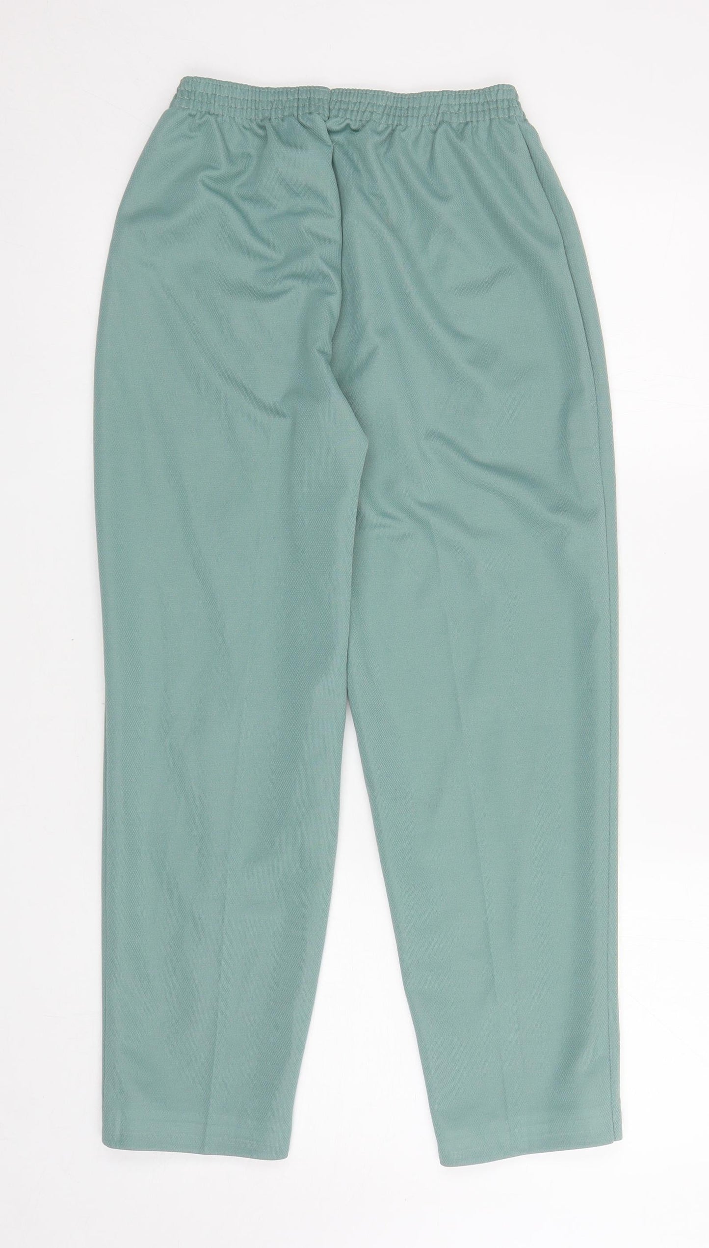 Slimma Womens Green Polyester Carrot Trousers Size 12 L25.5 in Regular